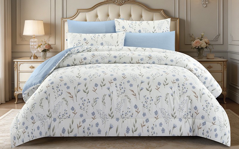 Midori Cotton Double Face Printed Comforter Bedding Set 6 PCS - King Multi Color