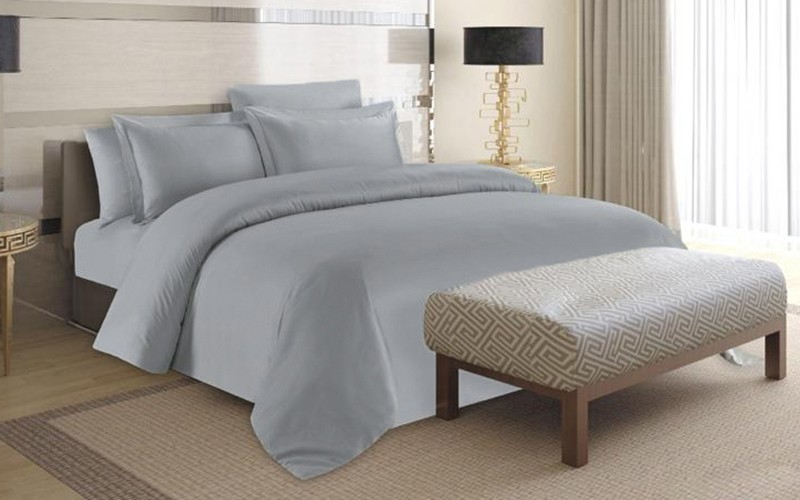Cannon Premium Cotton Quilt Cover Set Without Filling 6 PCS - King L.Grey ( 400 TC )