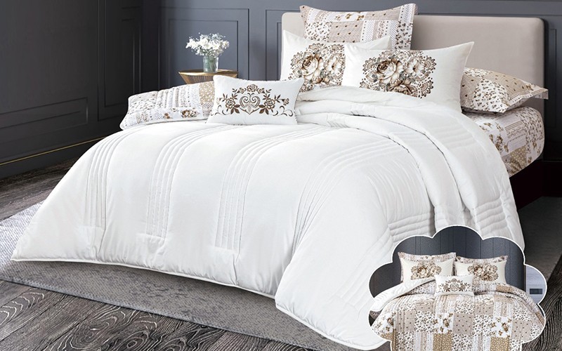 Feather Land Comforter Set 4 PCS - Single Off White