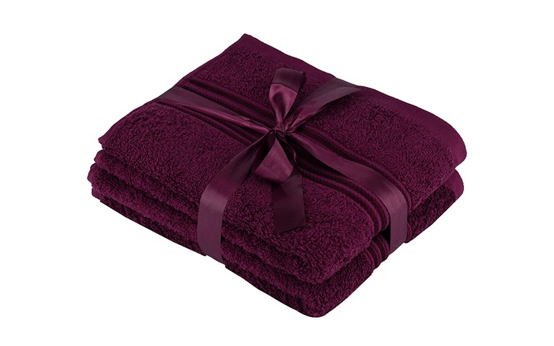 Royal Cotton Towel 2 Pc - ( 40 X 66 ) Grape