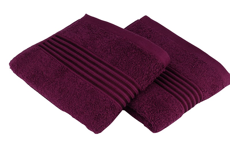 Royal Cotton Towel 2 Pc - ( 40 X 66 ) Grape