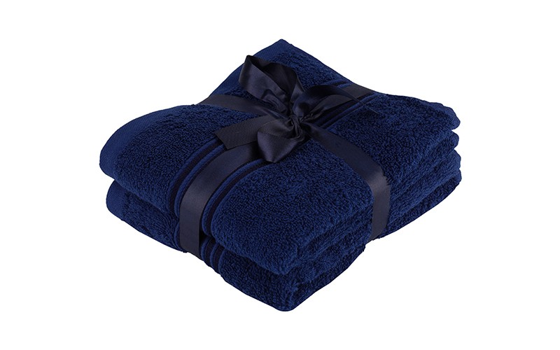 Royal Cotton Towel 2 Pc - ( 40 X 66 ) Navy