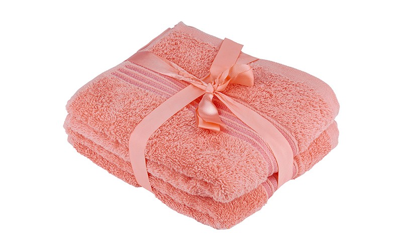 Royal Cotton Towel 2 Pc - ( 40  X 66 ) Peach
