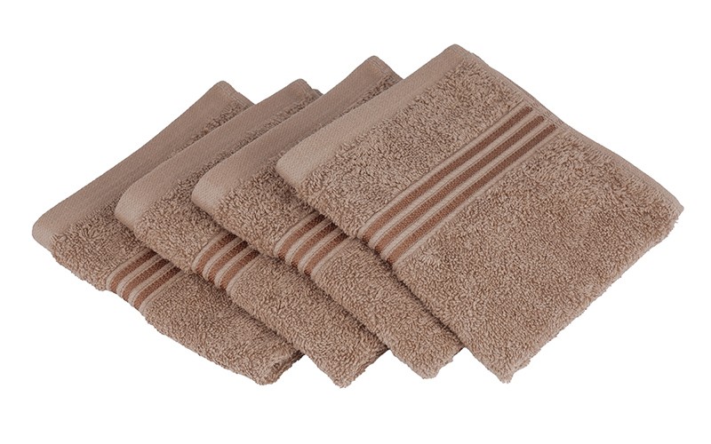 Royal Cotton Towel 4 Pcs - ( 33 X 33 ) Brown