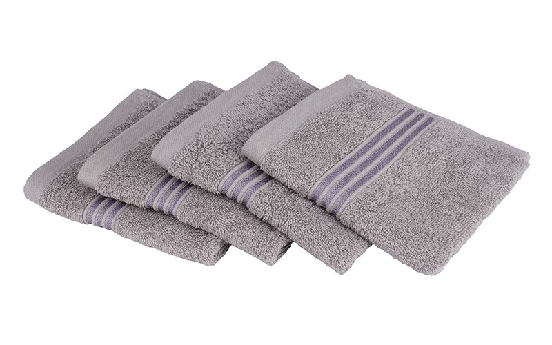 Royal Cotton Towel 4 Pcs - ( 33 X 33 ) Grey