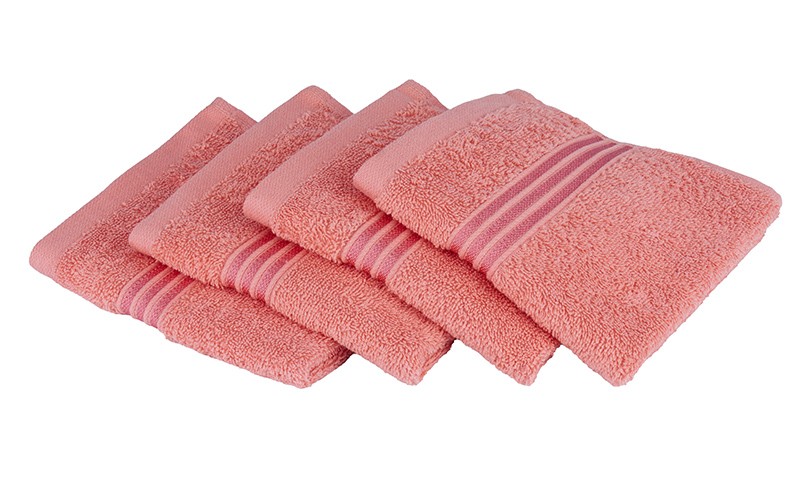 Royal Cotton Towel 4 Pcs - ( 33 X 33 ) Peach