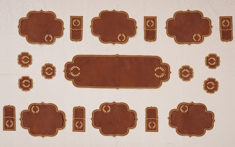 Turkish Armada leather Table Mat Set 19 PCS - Woody & Gold