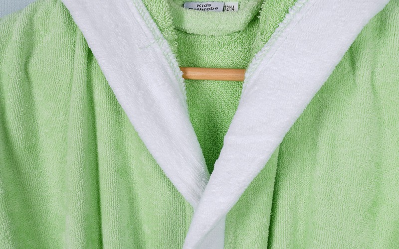 Kids Embroidery Cotton Bathrobe 1 Pc ( 10 - 12 ) Years Old - Mint