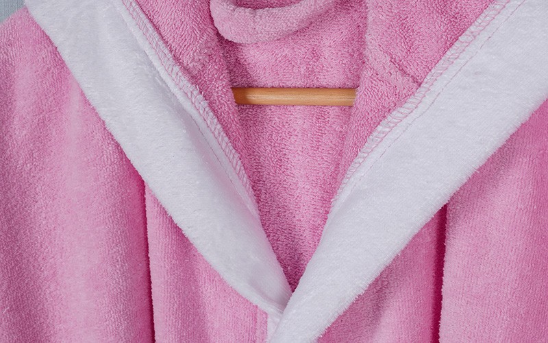 Kids Embroidery Cotton Bathrobe 1 Pc ( 10 - 12 ) Years Old - Pink