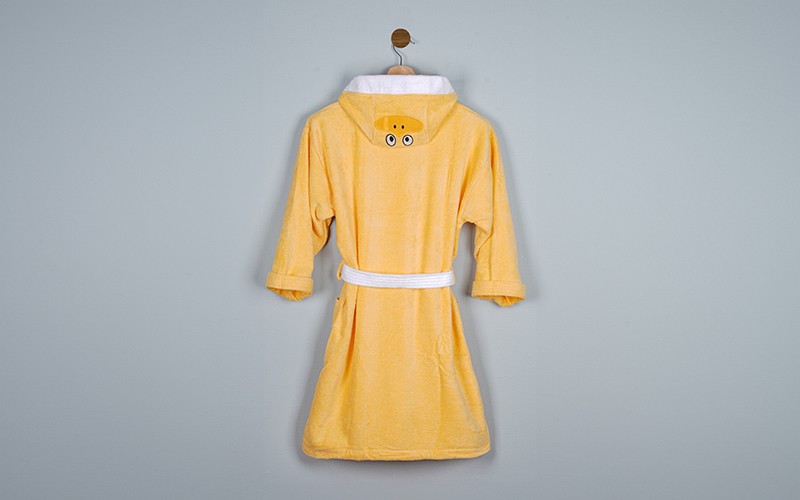 Kids Embroidery Cotton Bathrobe 1 Pc ( 12 - 14 ) Years Old - Yellow