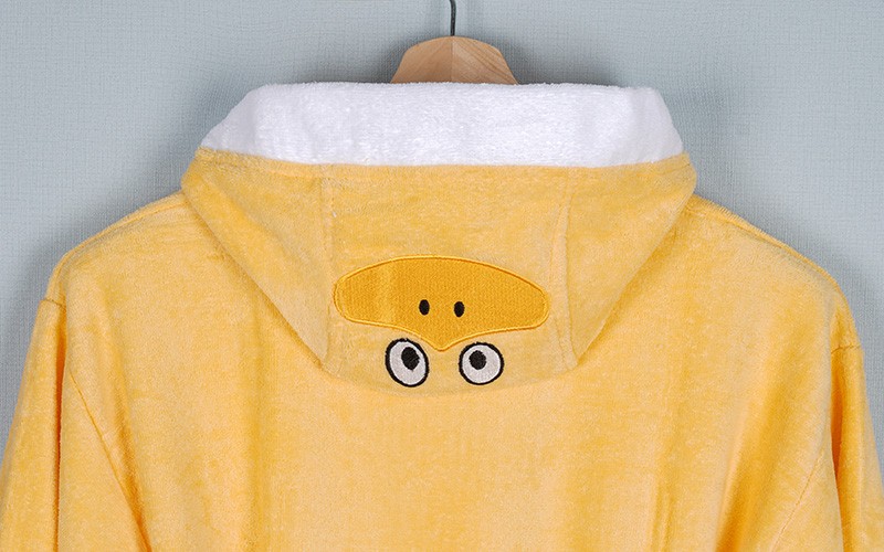 Kids Embroidery Cotton Bathrobe 1 Pc ( 12 - 14 ) Years Old - Yellow