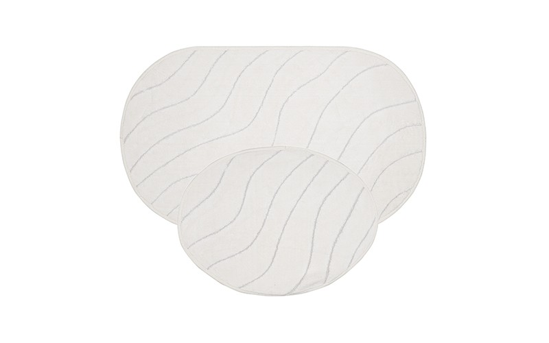 Armada Cotton Oval Bath mat 2 PCS - Off White