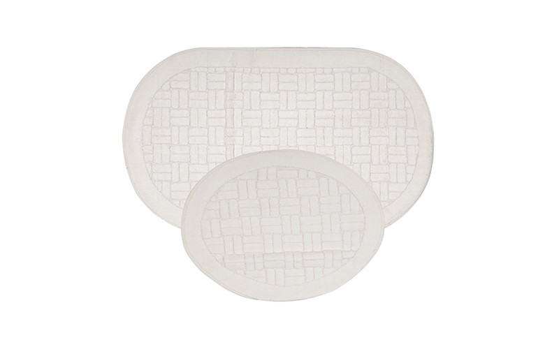Armada Cotton Oval Bath mat 2 PCS - Off White