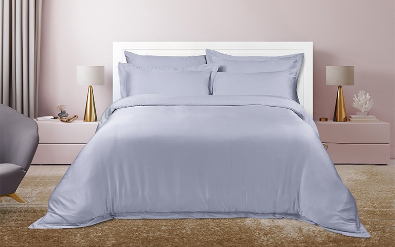 Al Saad Home Bamboo 300 T Duvet Cover Set Without Filling 6 PCS - King Blue Grey