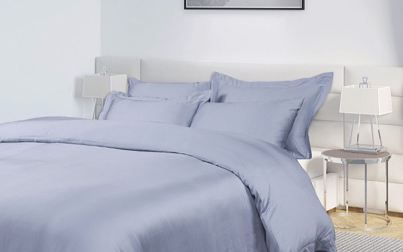 Al Saad Home Bamboo 300 T Duvet Cover Set Without Filling 6 PCS - King Blue Grey