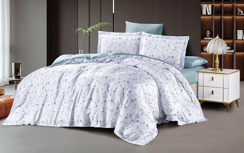 Al Saad Home Tencel 300 TC Duvet Cover Set Without Filling 6 PCS - King Off White