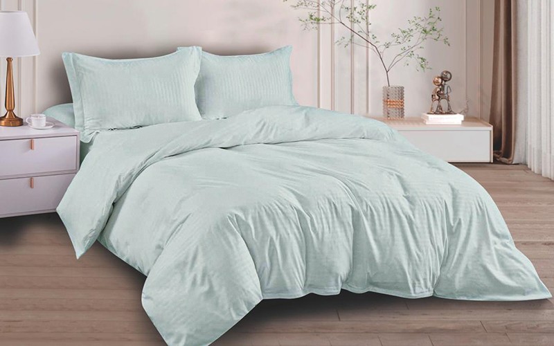 Lily Stripe Quilt Cover Bedding Set Without Filling 4 PCS - King L.Green