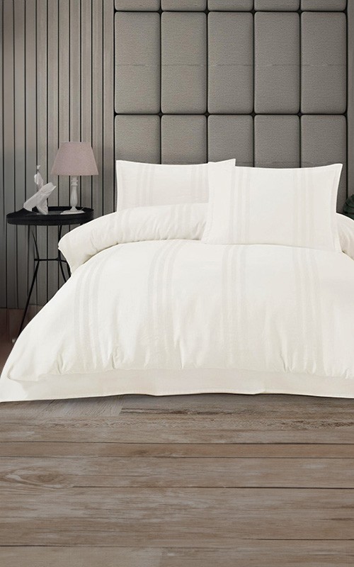 Clasy Cotton Duvet Cover Bedding Set Without Filling 6 PCS - King Cream