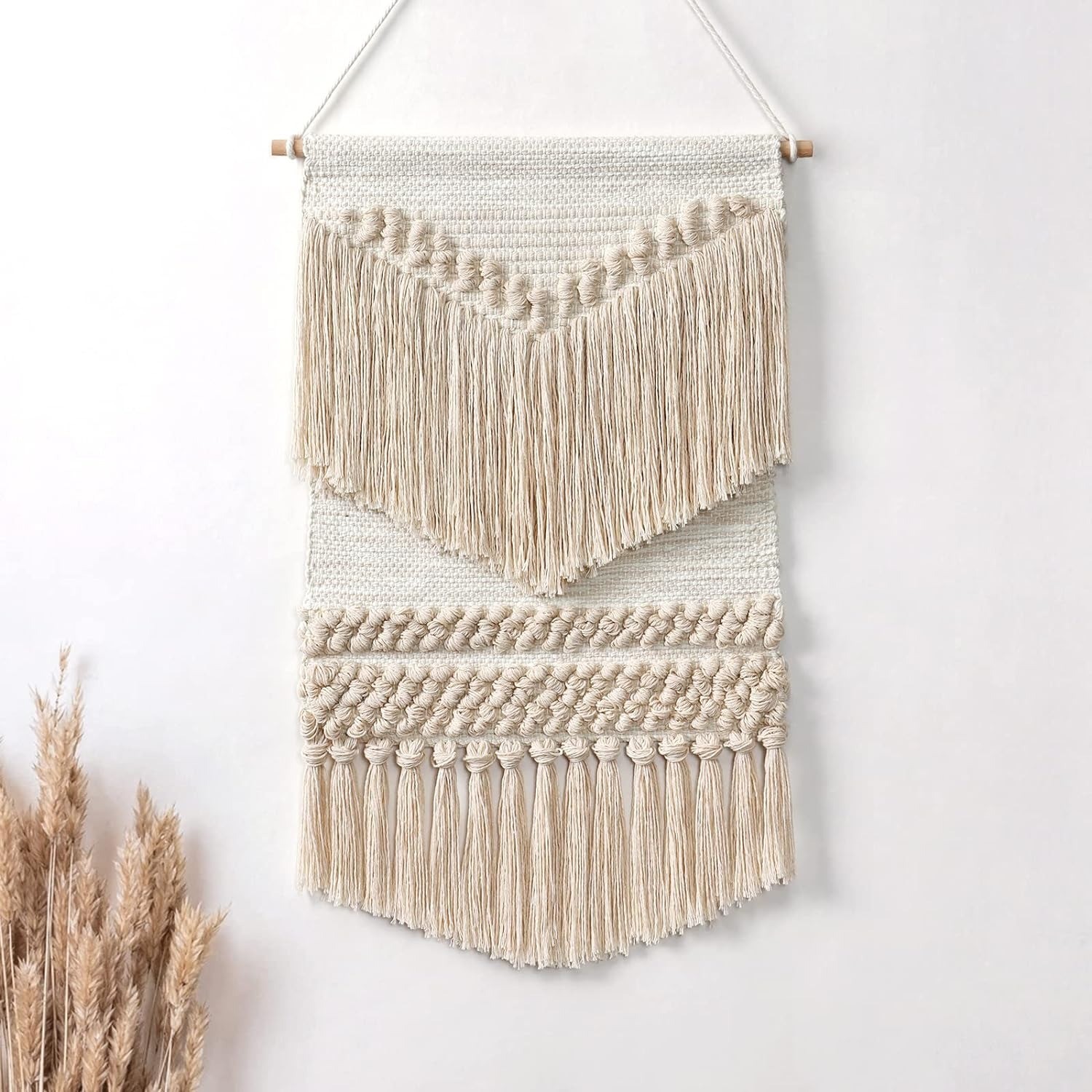 Macrame HandWoven Wall Hanging 1 PC - Cream & Beige