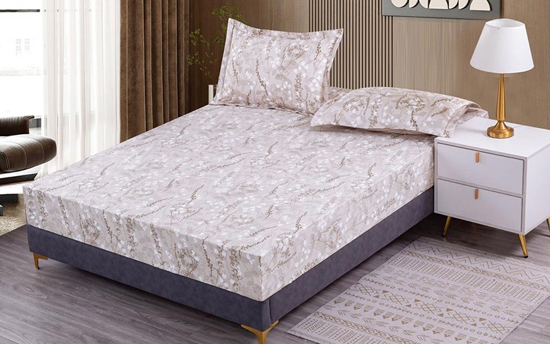 Flona Printed BedSheet Set 2 PCS - Single Beige