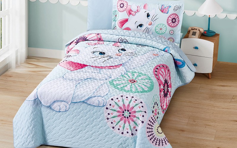 Disney Printed Kids Bed Spread 4 PCS - Multi Color