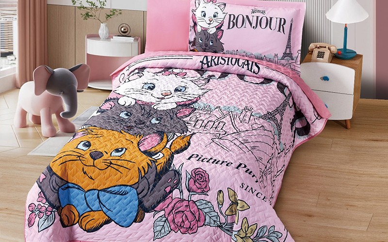 Disney Printed Kids Bed Spread 4 PCS - Multi Color