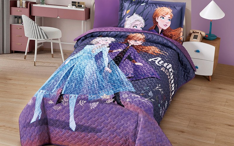 Disney Printed Kids Bed Spread 4 PCS - Multi Color