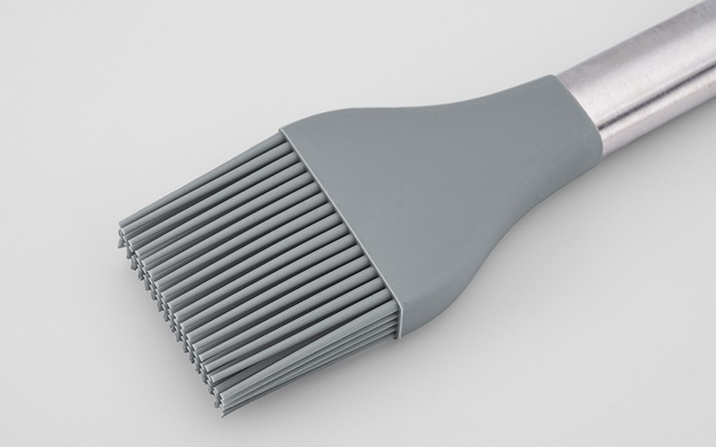 Silicone Brush With Stainless Handle - Grey