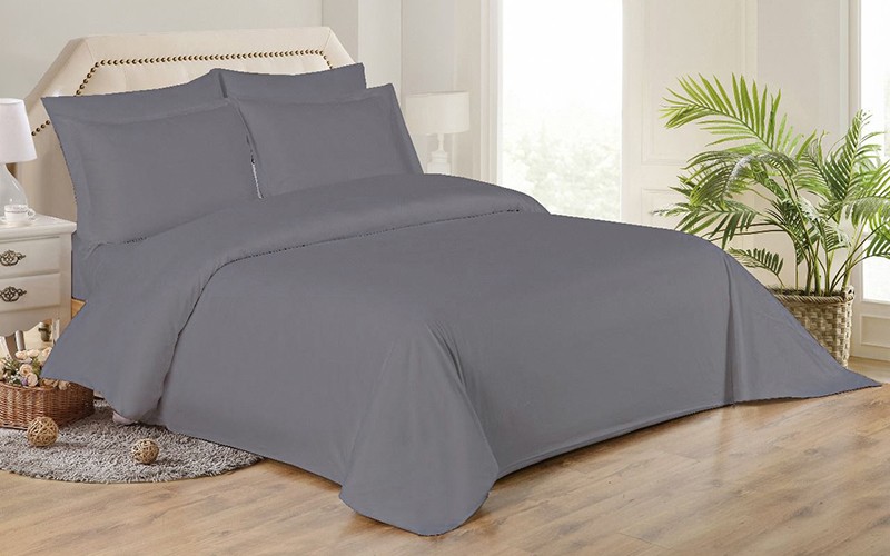 Cannon Plain Duvet Cover Set Without Filling 6 PCS - King D.Grey