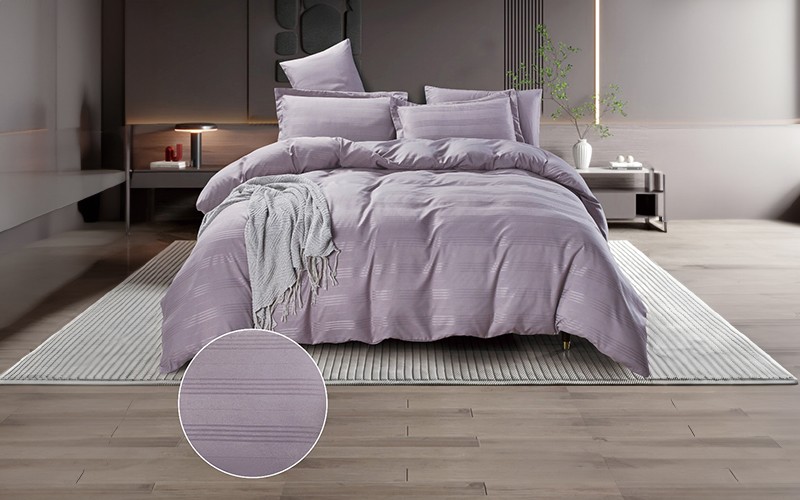 Eudora Jacquard Quilt Cover Bedding Set Whithout Filling 6 PCS - King Purple