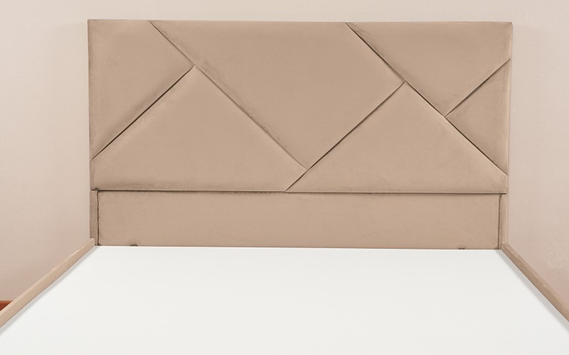 Al Saad Home Diamond Bed ( 160 x 200 ) - Queen Beige