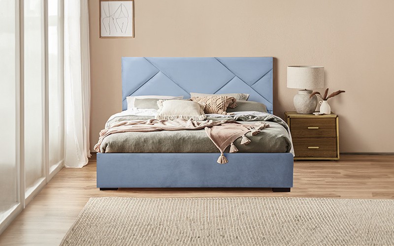 Al Saad Home Diamond Bed ( 120 x 200 ) - Single Blue