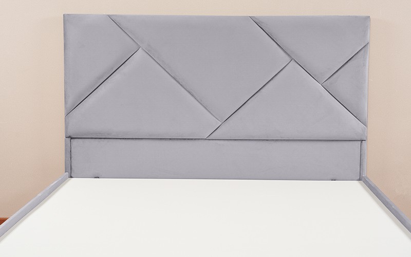 Al Saad Home Diamond Bed ( 120 x 200 ) - Single L.Grey