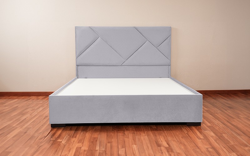 Al Saad Home Diamond Bed ( 160 x 200 ) - Queen L.Grey