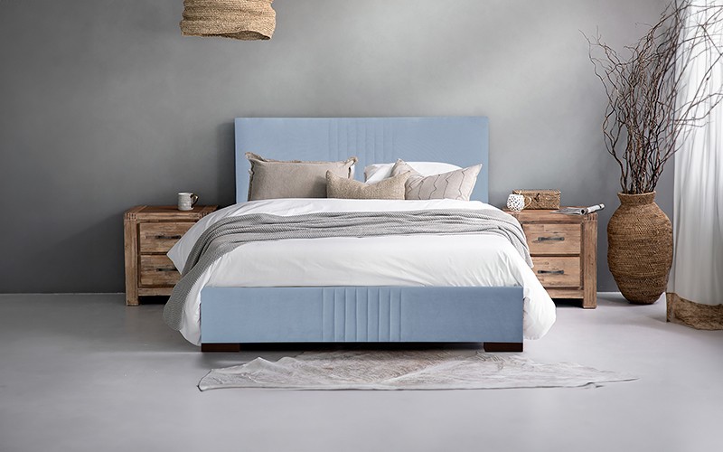 Al Saad Home Stripe Bed ( 200 x 200 ) - Super King Blue