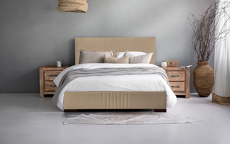 Al Saad Home Stripe Bed ( 120 x 200 ) - Single Brown