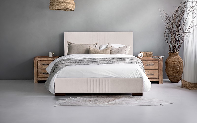 Al Saad Home Stripe Bed ( 90 x 190 ) - Single Off White