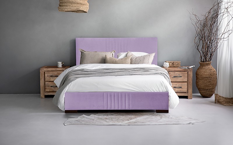 Al Saad Home Stripe Bed ( 140 x 200 ) - Queen Purple