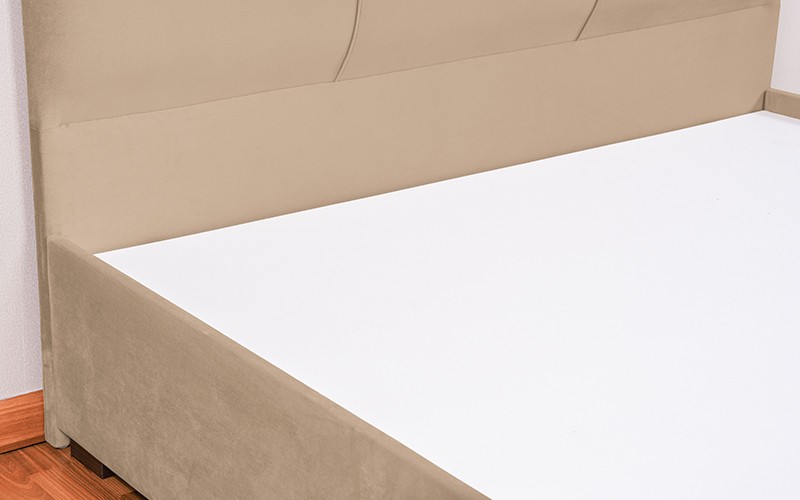Al Saad Home Curvy Bed ( 160 x 200 ) - Queen Beige