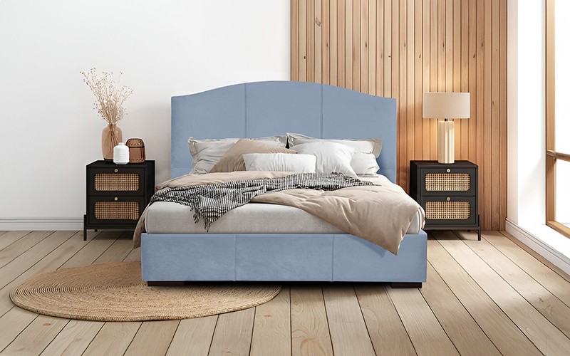 Al Saad Home Curvy Bed ( 150 x 200 ) - Queen Blue