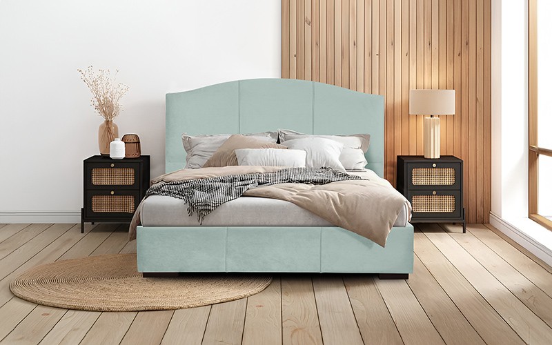 Al Saad Home Curvy Bed ( 120 x 200 ) - Single Mint