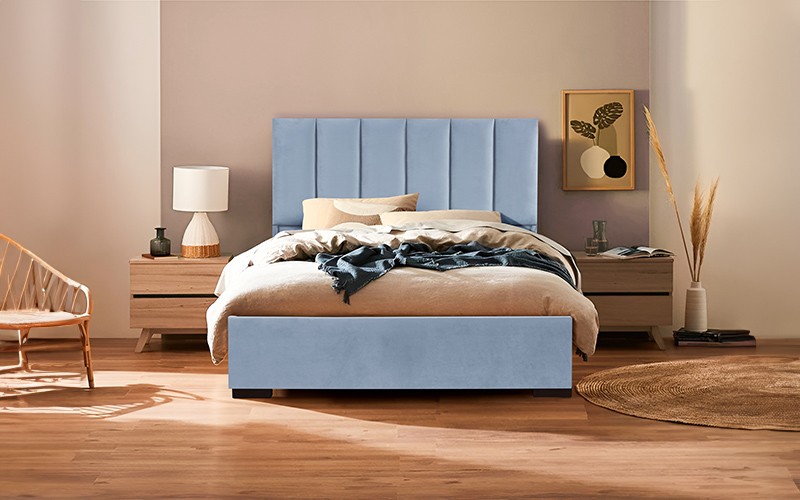Al Saad Home Panel Bed ( 150 x 200 ) - Queen Blue