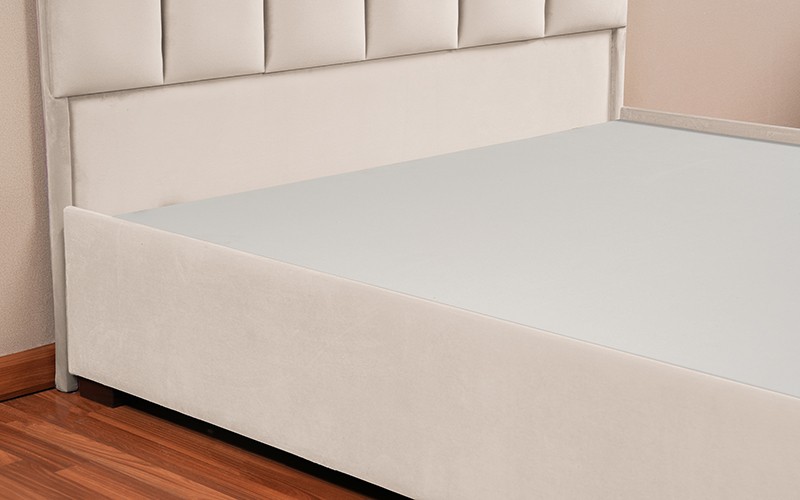 Al Saad Home Panel Bed ( 180 x 200 ) - King Cream