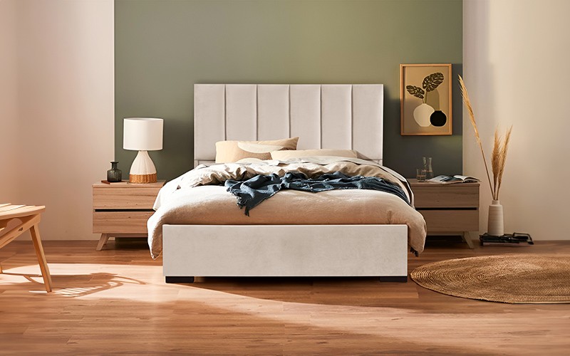 Al Saad Home Panel Bed ( 90 x 190 ) - Single Cream