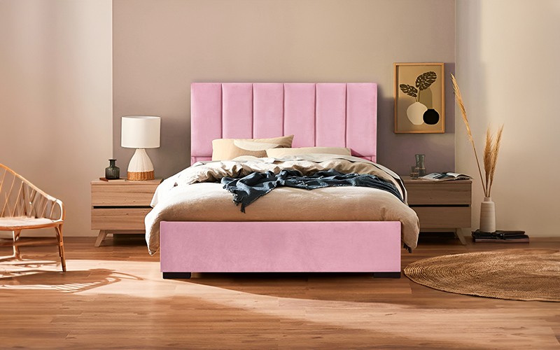 Al Saad Home Panel Bed ( 160 x 200 ) - Queen Pink