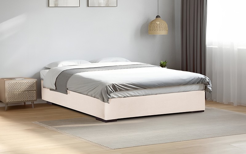 Al Saad Home Bed Base ( 90 x 190 ) - Single Cream