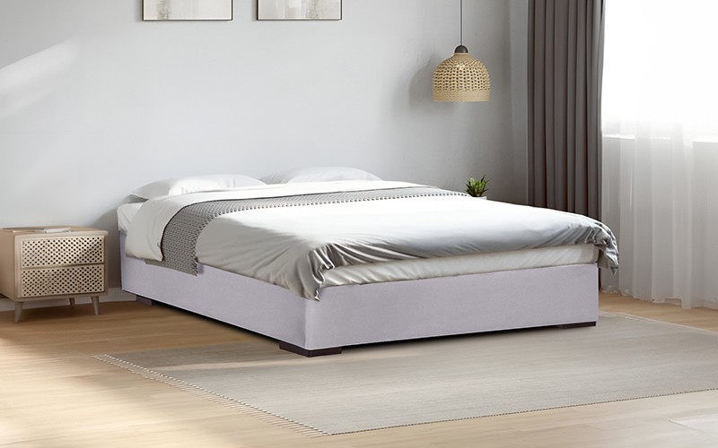 Al Saad Home Bed Base ( 150 x 200 ) - Queen L.Grey