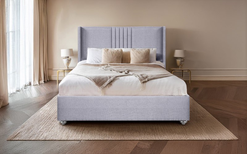 سرير ميامي سترايب من السعد هوم ( 180 × 200 ) - كينغ رمادي