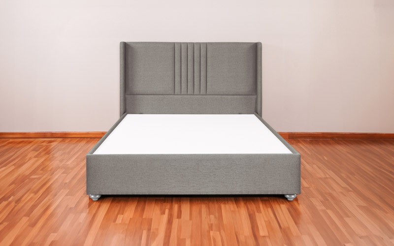 Al Saad Home Miami Stripe Bed ( 90 x 190 ) - Single Grey Brown