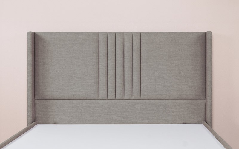 Al Saad Home Miami Stripe Bed ( 120 x 200 ) - Single Grey Brown
